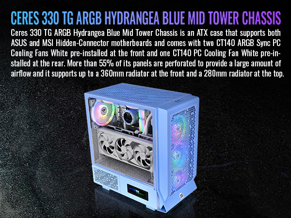 Thermaltake Ceres 330 TG ARGB Mid Tower E-ATX Case